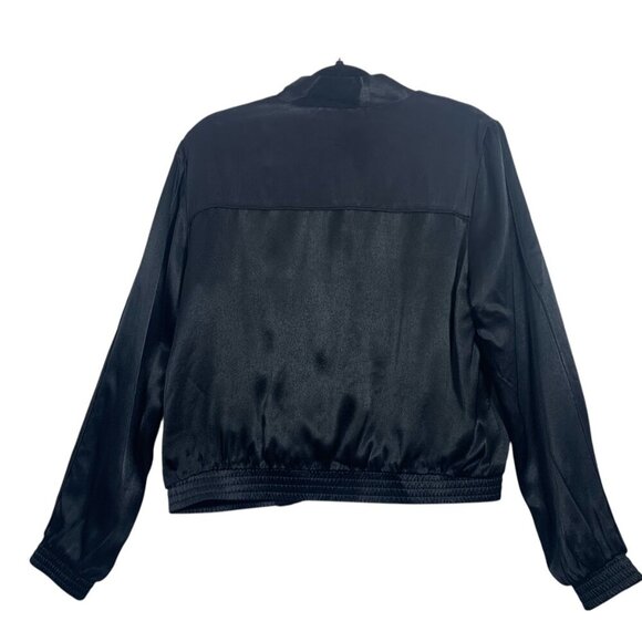 PART TWO black bomber satin jacket size 36 - Picture 2 of 16